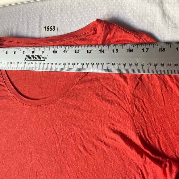 Maurices Women’s Short Sleeve Stretchy T-shirt size L, Solid Orange - Picture 2 of 7
